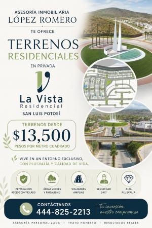19 TERRENOS EN VENTA EN FRACCIONAMIENTO LA VISTA