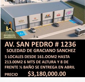 5 LOCALES EN VENTA SOBRE AV SAN PEDRO