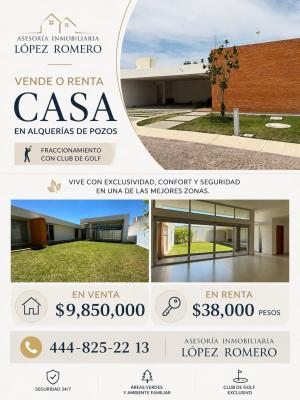 CASA EN RENTA EN ALQUIERIAS DE POZOS