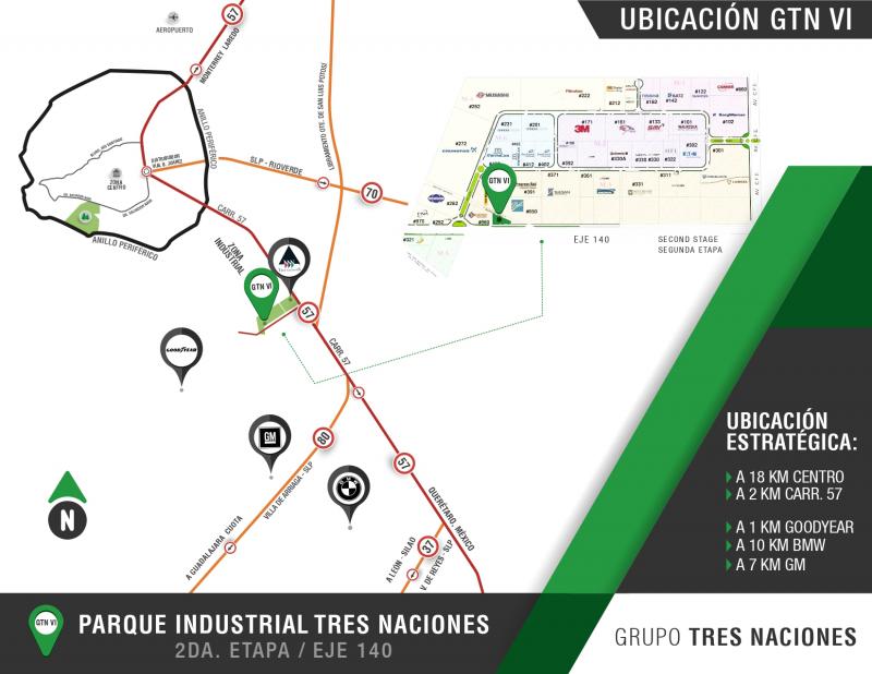 Venta de Nave Industrial  en SAN LUIS POTOSI en PARQUE INDUSTRIAL TRES NACIONES