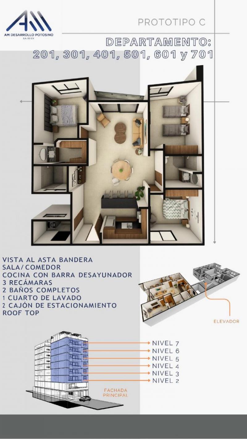 Venta de Departamento  en SAN LUIS POTOSI en LOMAS 1a SECCION