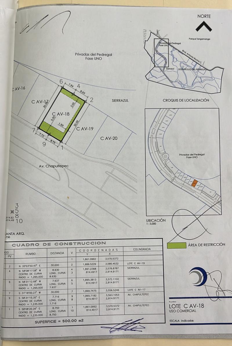 Venta de Terreno  en  en PEDREGAL