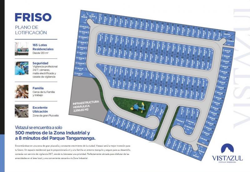 Venta de Terreno  en  en VISTAZUL RESIDENCIAL