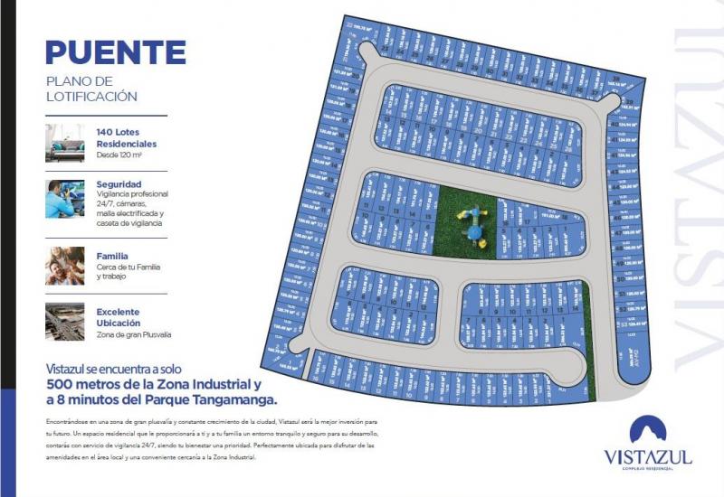 Venta de Terreno  en  en VISTAZUL RESIDENCIAL