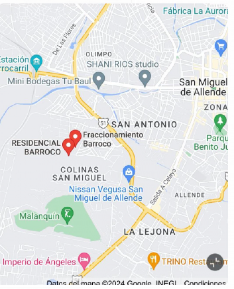 Venta de Terreno  en  en RESIDENCIAL BARROCO EN SAN MIGUEL DE ALLENDE