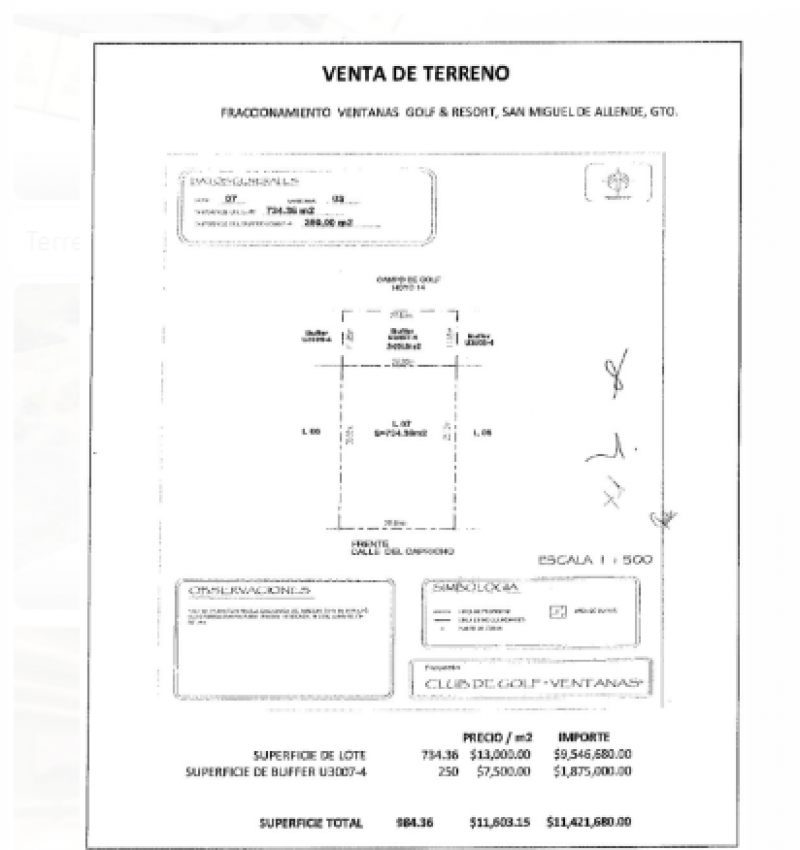 Venta de Terreno  en  en VENTANAS DE SAN MIGUEL DE ALLENDE