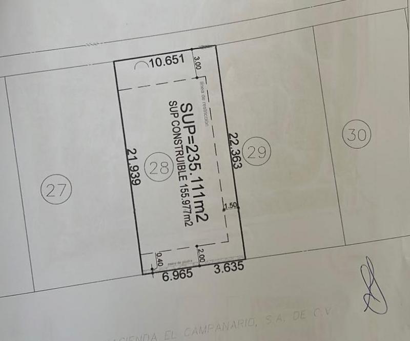 Venta de Terreno  en  en LOMAS DEL CAMPANARIO NORTE