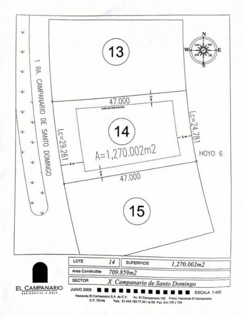 Venta de Terreno  en  en LOMAS DEL CAMPANARIO NORTE